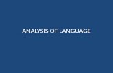 ANALYSIS OF LANGUAGE
