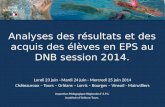 Analyses des résultats et des acquis des élèves en EPS au DNB session 2014.