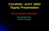 COURSE: JUST 3900 Tegrity  Presentation Developed By:  Ethan  Cooper