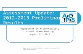 Assessment Update:  2012-2013 Preliminary Results