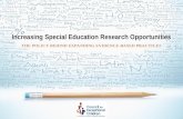 Increasing Special Education Research Opportunities
