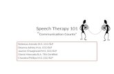 Speech Therapy 101 “ Communication Counts”