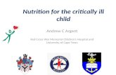 Nutrition for the critically ill child