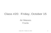 Class #20:  Friday, October 15