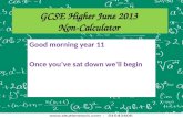 GCSE Higher June 2013  Non-Calculator