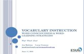 Vocabulary Instruction  Word Consciousness & word-learning Strategies