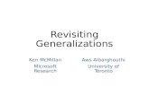 Revisiting Generalizations