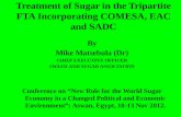 Treatment of Sugar in the Tripartite FTA Incorporating COMESA, EAC and SADC