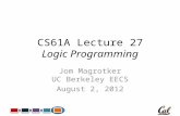 CS61A Lecture 27 Logic Programming