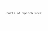 Parts of Speech Week