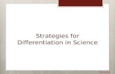 Strategies for Differentiation in Science