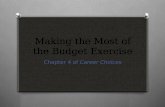 Making the Most of the Budget Exercise