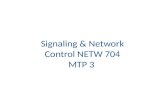 Signaling & Network Control NETW 704 MTP 3