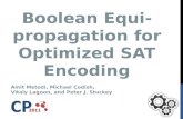 Boolean  Equi -propagation for Optimized SAT Encoding