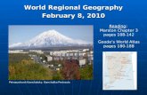World Regional Geography February 8, 2010