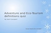 Adventure and Eco-Tourism definitions quiz
