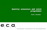 Quality assurance and joint programmes