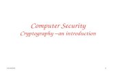 Computer Security Cryptography –an introduction