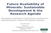 Future Availability of Minerals: Sustainable Development & the Research Agenda