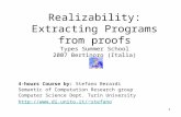 Realizability: Extracting Programs from proofs Types Summer School 2007 Bertinoro (Italia)