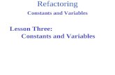 Lesson Three:  Constants and Variables