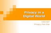 Privacy in a  Digital World
