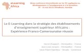 Le E-Learning dans la stratégie des établissements d’enseignement supérieur Africains : Expérience Franco-Camerounaise réussie