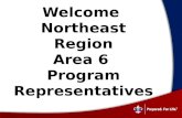 Welcome  Northeast Region Area 6  Program Representatives