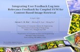 Integrating User Feedback Log into Relevance Feedback by Coupled SVM for Content-Based Image Retrieval