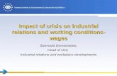 Impact of crisis on industrial relations and working conditions- wages