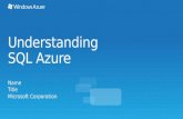 Understanding  SQL  Azure