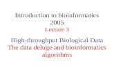 High-throughput Biological Data The data deluge and bioinformatics algorithms