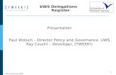 UWS Delegations Register