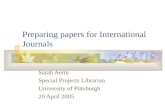 Preparing papers for International Journals