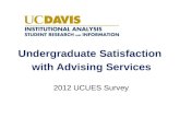 Undergraduate Satisfaction  with Advising Services  2012 UCUES Survey
