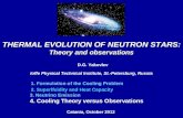 THERMAL EVOLUTION OF N EUTRON ST A R S: Theory and observations