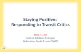Staying Positive:  Responding to Transit Critics