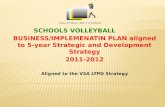 SCHOOLS VOLLEYBALL          BUSINESS/IMPLEMENATIN PLAN aligned to 5-year Strategic and Development Strategy 2011-2012 Aligned to the VSA LTPD Strategy