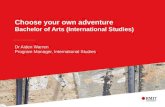 Choose your own adventure  Bachelor of Arts (International Studies)