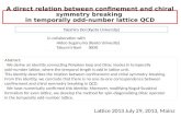 A  direct relation between confinement  and  chiral symmetry breaking  in temporally odd-number lattice  QCD