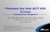 Themes for the ACT KM Group (Canberra Chapter)