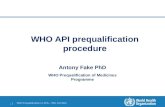 WHO API prequalification  procedure