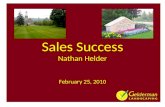 Sales Success Nathan Helder February 25, 2010