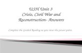 USH Unit 3  Crisis, Civil War and  Reconstruction- Answers