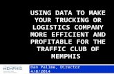 Using Data to Make Your Trucking or Logistics Company more efficient and profitable for the Traffic Club of Memphis
