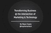 Transforming Business  @ the intersection of  Marketing & Technology