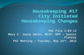 Housekeeping #17 City Initiated Housekeeping Changes