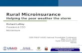 Rural  Microinsurance Helping the poor weather the storm