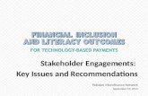 Stakeholder Engagements:  Key Issues and Recommendations Pakistan Microfinance Network September 19, 2013