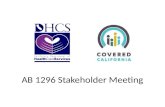 AB 1296 Stakeholder Meeting